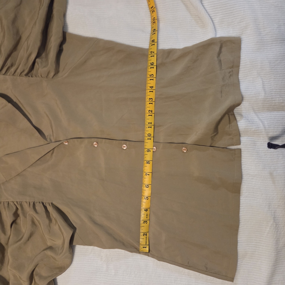 Vintage Tan Button-Down Blouse - Picture 5 of 5